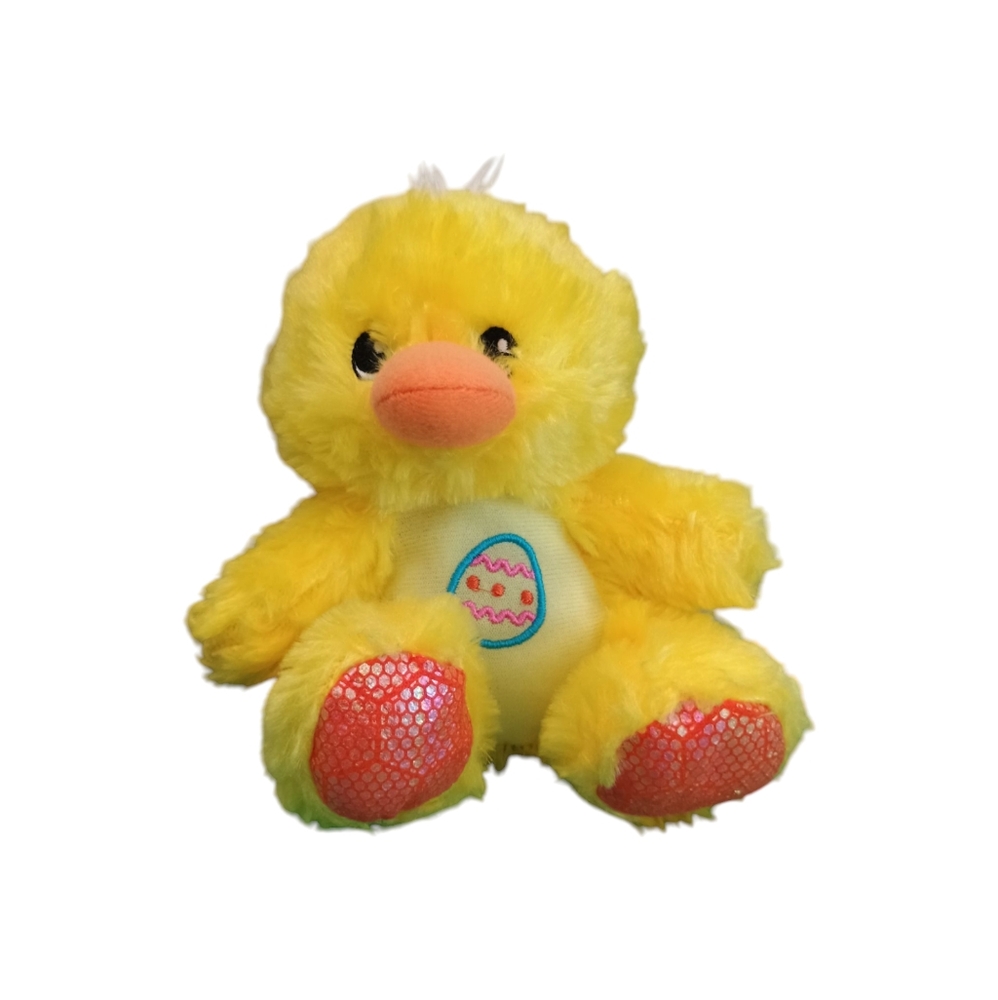 Fuzzy Friends Yellow Plush Bashful Easter Duck Chick  Sitting Stuffed Animal 6in